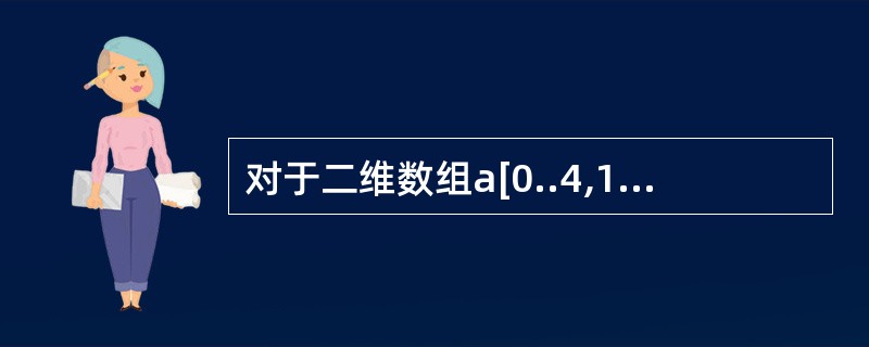 对于二维数组a[0..4,1..5),设每个元素占1个存储单元,且以行为主序存储