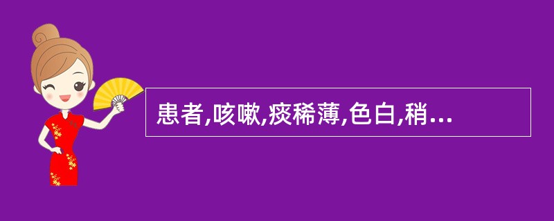 患者,咳嗽,痰稀薄,色白,稍有恶寒发热,无汗,苔白,脉浮紧.证属