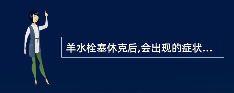 羊水栓塞休克后,会出现的症状有( )A、呛咳B、呼吸困难C、发绀D、心率加快E、