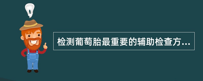 检测葡萄胎最重要的辅助检查方法是A、妇检B、多普勒胎心测定C、B超D、阴道镜检查