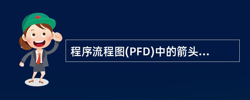 程序流程图(PFD)中的箭头代表______。