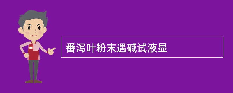 番泻叶粉末遇碱试液显