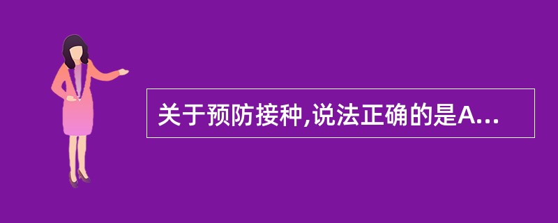 关于预防接种,说法正确的是A、预防的途径不包括口服B、发热是预防接种的特殊禁忌证