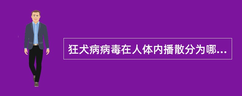 狂犬病病毒在人体内播散分为哪几个阶段A、局部组织内繁殖期B、向器官扩散期C、衰竭