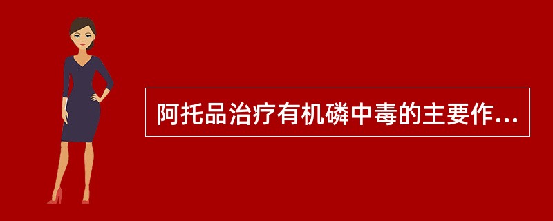 阿托品治疗有机磷中毒的主要作用是A、抗毒蕈样作用B、缓解烟碱样作用C、解除肌束颤