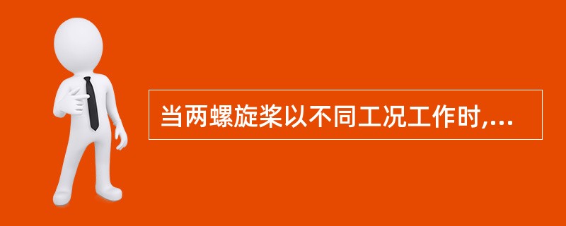 当两螺旋桨以不同工况工作时,在分水踵的两侧(含船尾部)或是舵叶两侧产生压力差而出