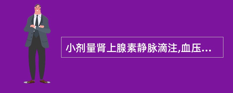 小剂量肾上腺素静脉滴注,血压变化是(),(),脉压差变()。