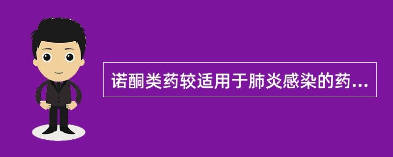 诺酮类药较适用于肺炎感染的药物是()