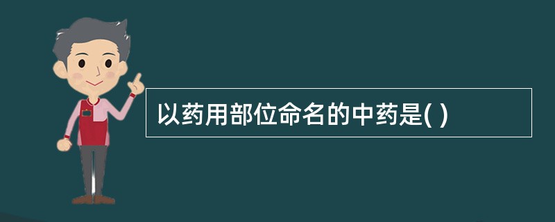 以药用部位命名的中药是( )