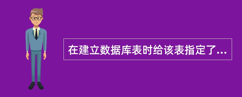 在建立数据库表时给该表指定了主索引,该索引实现了数据完整性中的