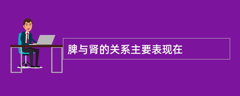 脾与肾的关系主要表现在