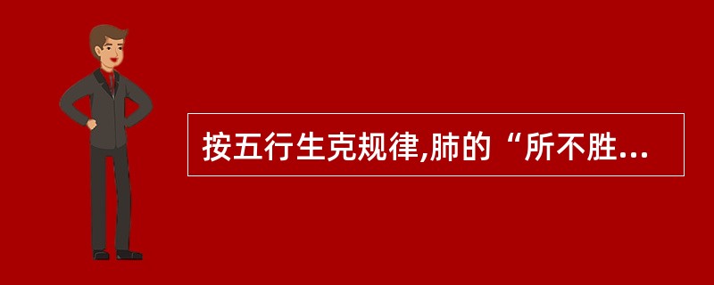 按五行生克规律,肺的“所不胜”是