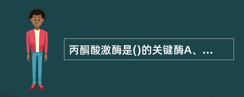 丙酮酸激酶是()的关键酶A、磷酸戊糖途径B、糖异生C、糖的有氧氧化D、糖酵解 -