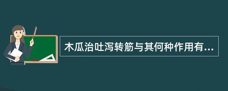 木瓜治吐泻转筋与其何种作用有关A、和胃化湿B、舒筋活络C、祛湿除痹D、活血通络E