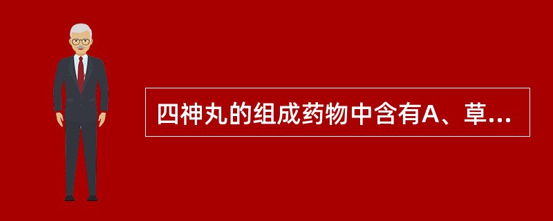 四神丸的组成药物中含有A、草豆蔻B、砂仁C、肉豆蔻D、白豆蔻E、厚朴