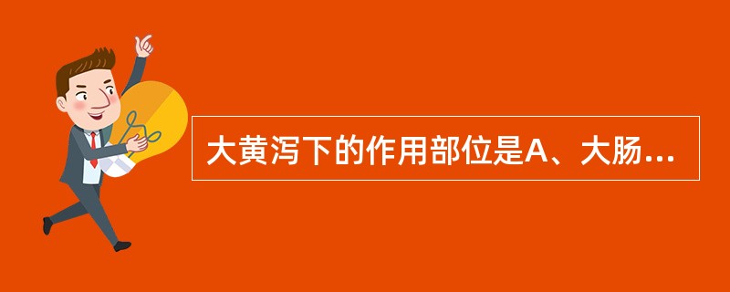 大黄泻下的作用部位是A、大肠、小肠B、小肠C、胃D、大肠E、胃、大肠、小肠 -