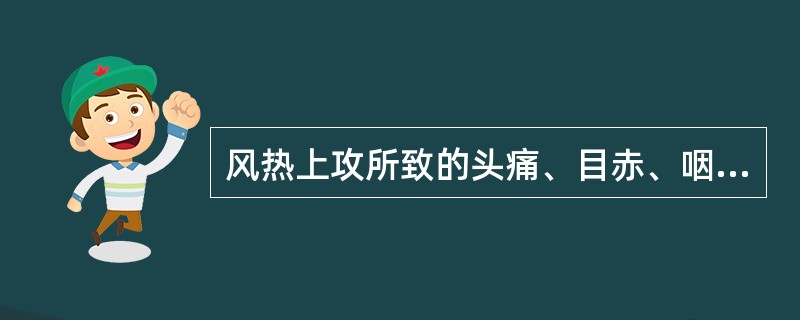 风热上攻所致的头痛、目赤、咽喉肿痛宜选用A、薄荷B、菊花C、蝉蜕D、牛蒡子E、桑