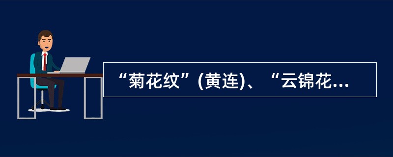 “菊花纹”(黄连)、“云锦花纹”(大黄)是描述药材的()