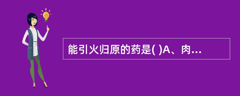 能引火归原的药是( )A、肉桂B、桂枝C、干姜D、生姜E、细辛