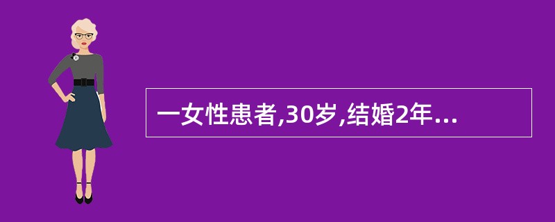 一女性患者,30岁,结婚2年未生育,以往月经规则。现在停经48天,少量阴道流血3