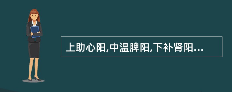 上助心阳,中温脾阳,下补肾阳的药物是( )。A、干姜B、附子C、吴茱萸D、小茴香