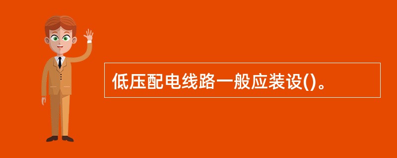 低压配电线路一般应装设()。