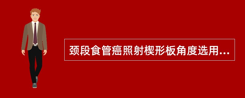 颈段食管癌照射楔形板角度选用:()。