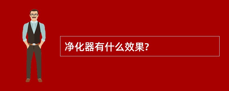 净化器有什么效果?