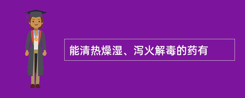 能清热燥湿、泻火解毒的药有