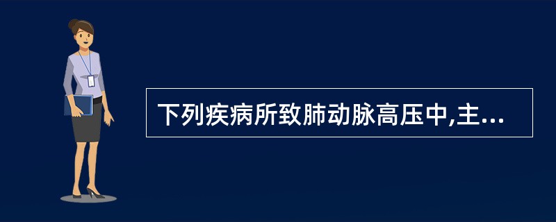 下列疾病所致肺动脉高压中,主要发病机制为肺小动脉结构异常的是