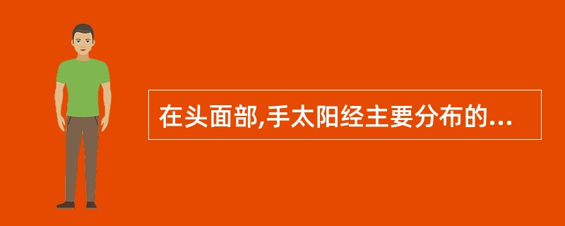 在头面部,手太阳经主要分布的部位是A、头项B、面颊C、额部D、唇部E、鼻部 -