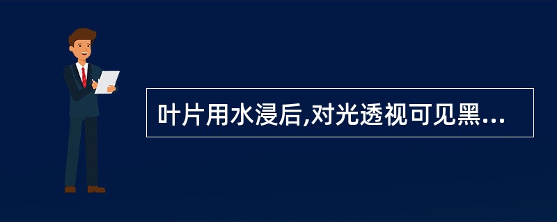 叶片用水浸后,对光透视可见黑色或褐色条纹的药材是( )。A、紫花地丁B、细辛C、