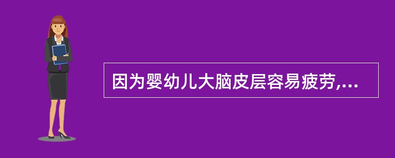 因为婴幼儿大脑皮层容易疲劳,所以组织婴幼儿活动的时间不应过长.()