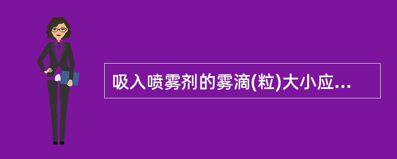 吸入喷雾剂的雾滴(粒)大小应控制在( )以下A、500μmB、50μmC、10μ
