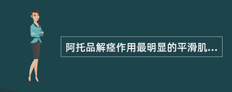 阿托品解痉作用最明显的平滑肌是A、痉挛状态的胃肠平滑肌B、支气管平滑肌C、膀胱平