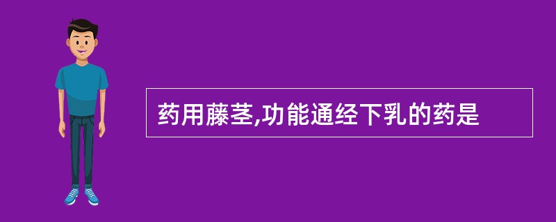 药用藤茎,功能通经下乳的药是