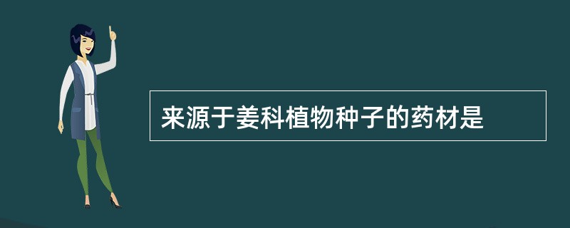 来源于姜科植物种子的药材是