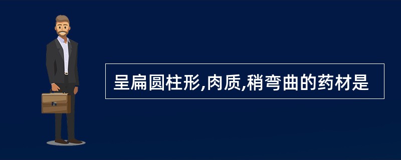 呈扁圆柱形,肉质,稍弯曲的药材是