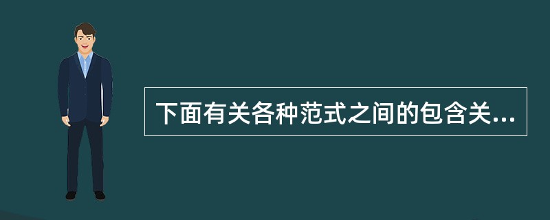 下面有关各种范式之间的包含关系的描述中,正确的是