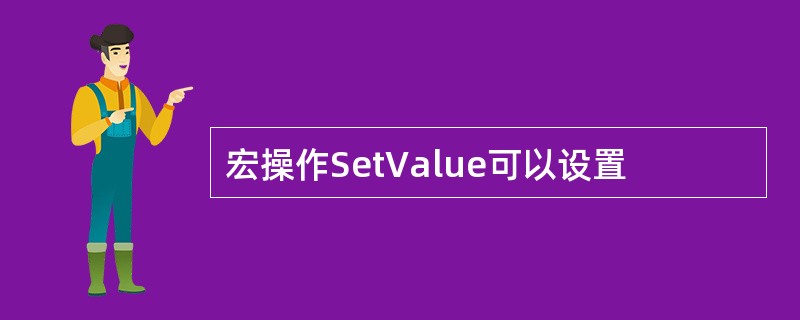 宏操作SetValue可以设置