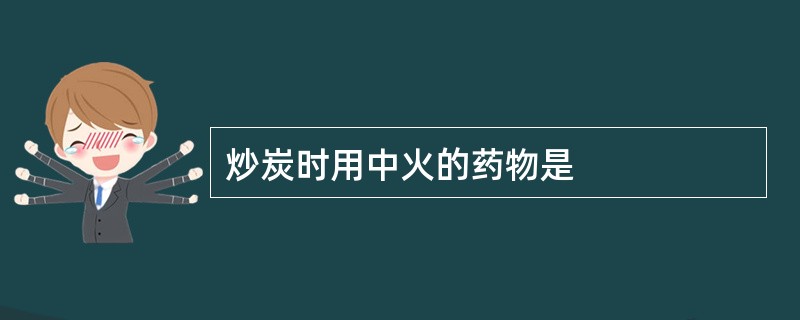 炒炭时用中火的药物是