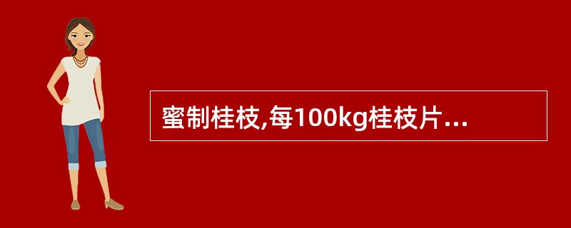 蜜制桂枝,每100kg桂枝片用炼蜜的量是