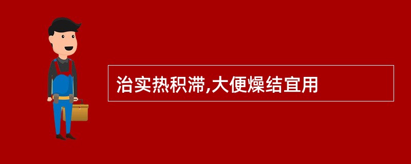 治实热积滞,大便燥结宜用