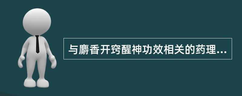 与麝香开窍醒神功效相关的药理作用是