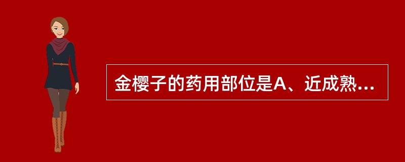 金樱子的药用部位是A、近成熟果穗B、成熟果穗C、成熟果实D、干燥种子E、穗状花序