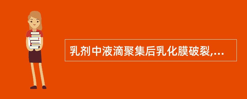 乳剂中液滴聚集后乳化膜破裂,液滴合并,并与分散介质分离成不相混溶的两层,称为