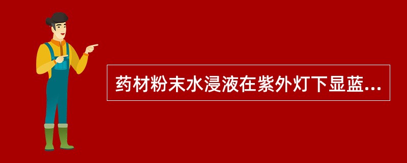 药材粉末水浸液在紫外灯下显蓝色荧光的药材是A、蓼大青叶B、大青叶C、侧柏叶D、庐