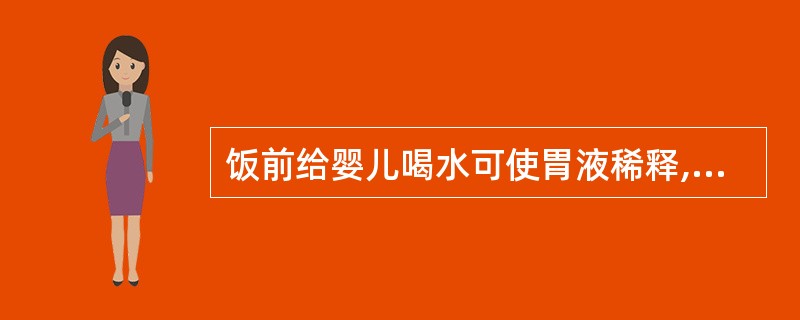 饭前给婴儿喝水可使胃液稀释,有利于食物消化。