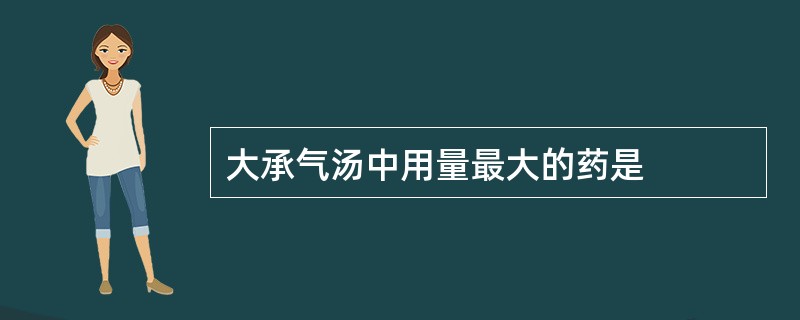 大承气汤中用量最大的药是