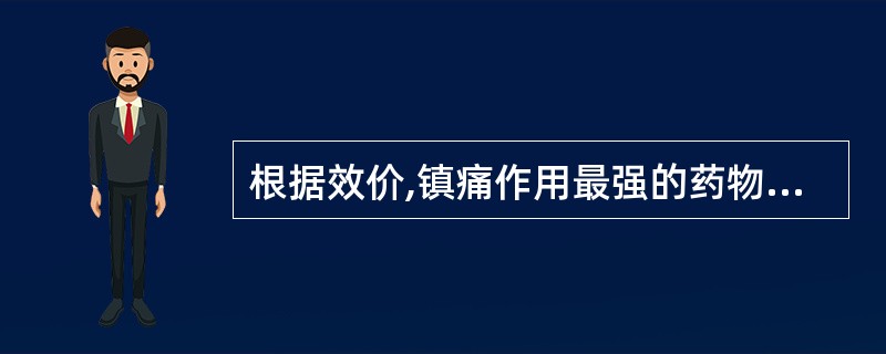 根据效价,镇痛作用最强的药物是A、吗啡B、二氢埃托啡C、芬太尼D、喷他佐辛E、曲